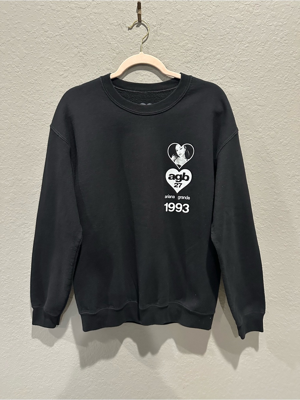 AGB27 Crewneck Black Ariana Grande Merch Sz M EUC